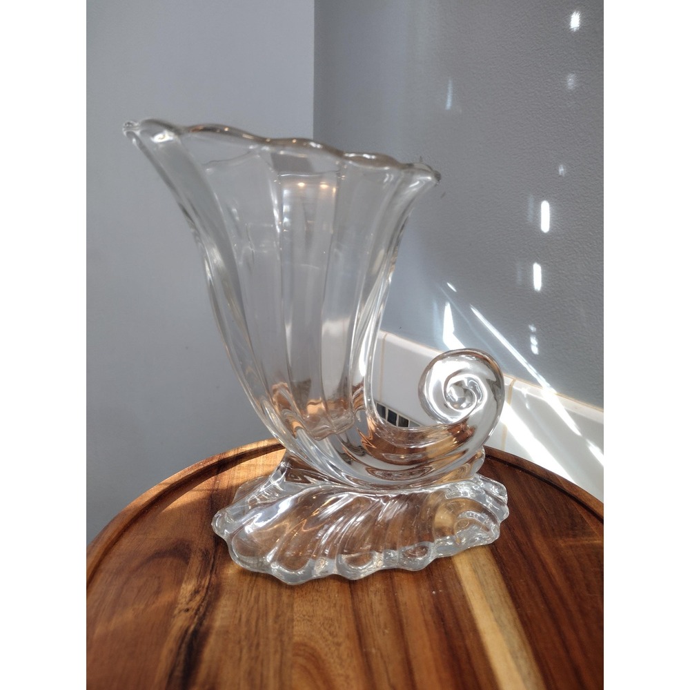 Warwick Clear 9" Cornucopia vase by Heisey